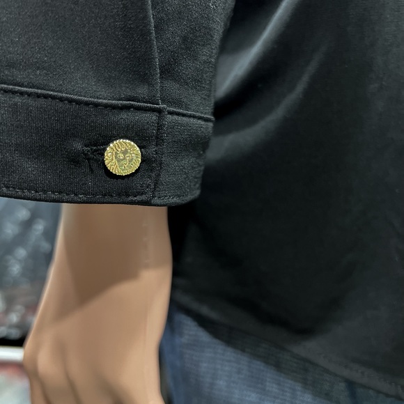 Anne Klein Black Blouse with Gold Logo Buttons Size: XL Great Condition! - Picture 4 of 8